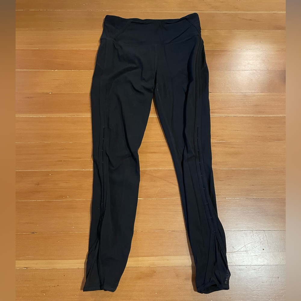 Athleta Leggings Lace Cutout Black Small S